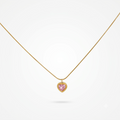Pink Heart Gold Necklace