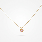 Pink Heart Gold Necklace
