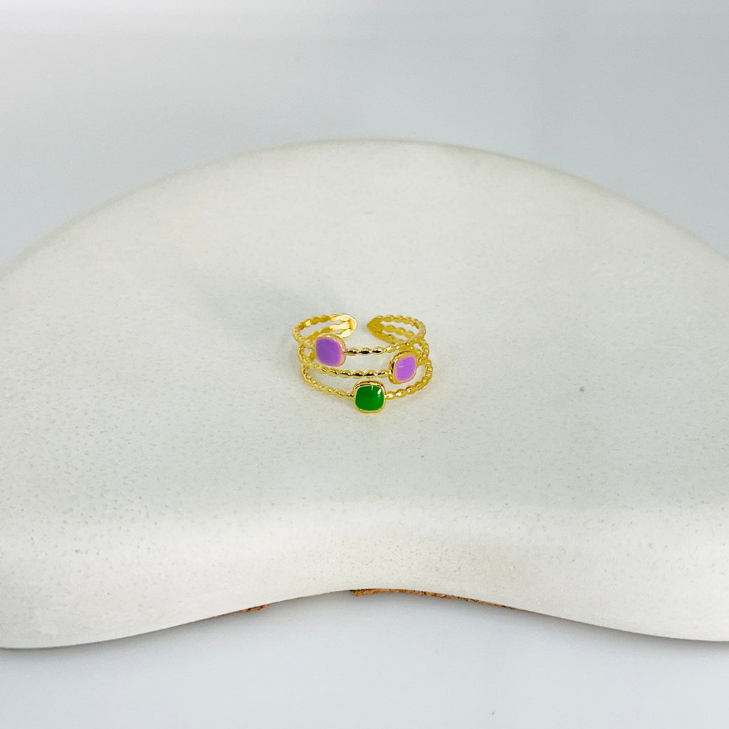 Iris Layered Gold Ring (Adjustable size)