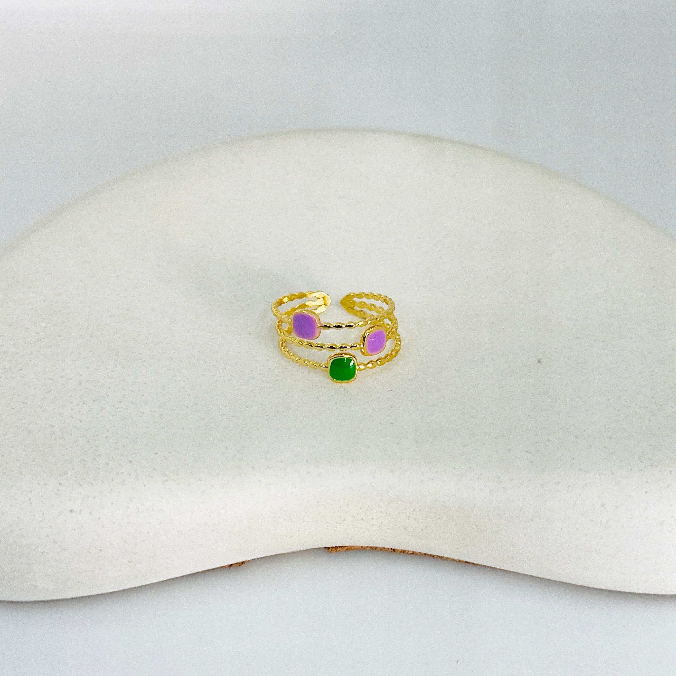 Iris Layered Gold Ring (Adjustable size)