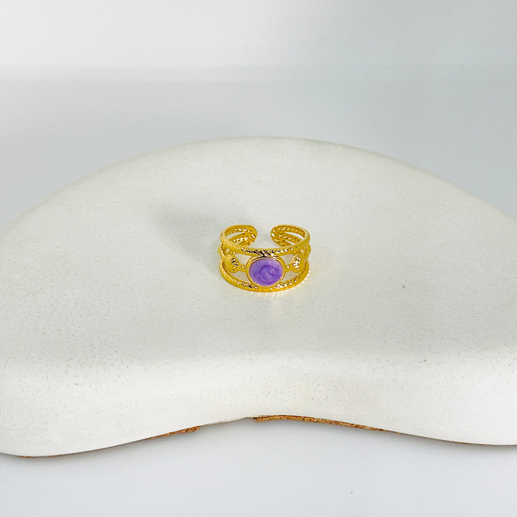Violet Gold Ring (Adjustable size)