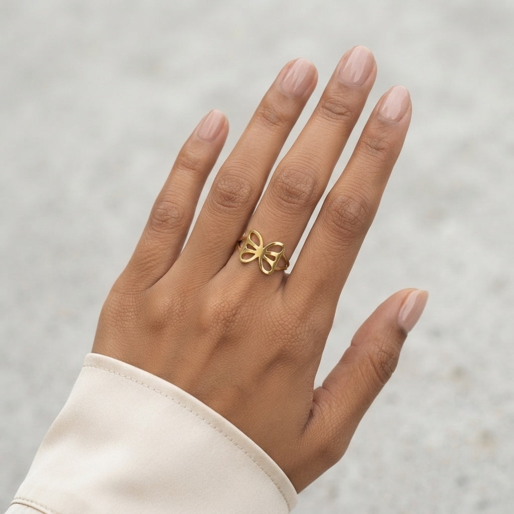 Large Butterfly Ring (Adjustable Size)