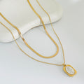 Silver Plated Rose Layered Gold Necklace
