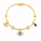 Evil Eye Bangle Bracelet (Side Open)