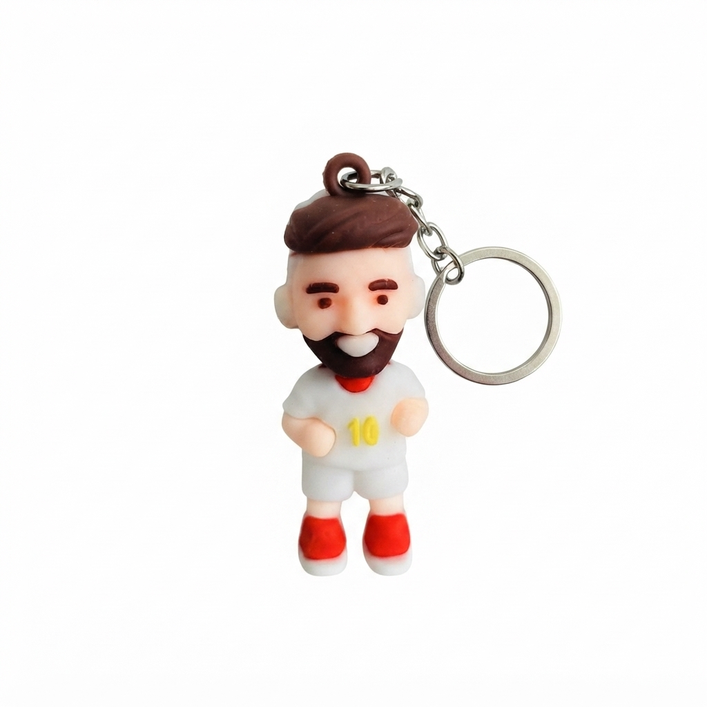 White Jersey Messi Keychain