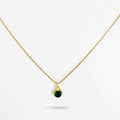 Emerald Drop Gold Necklace