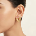 V Heart Gold Earrings