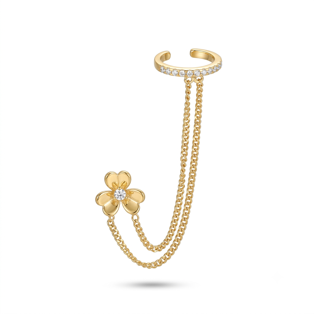 Flower Layered Earcuff(Pair)