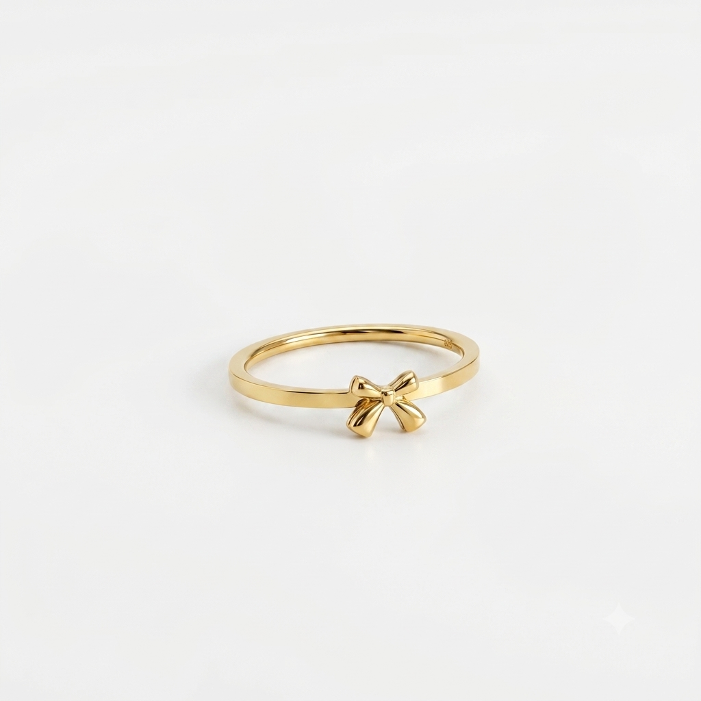 Puffy Bow Gold Ring