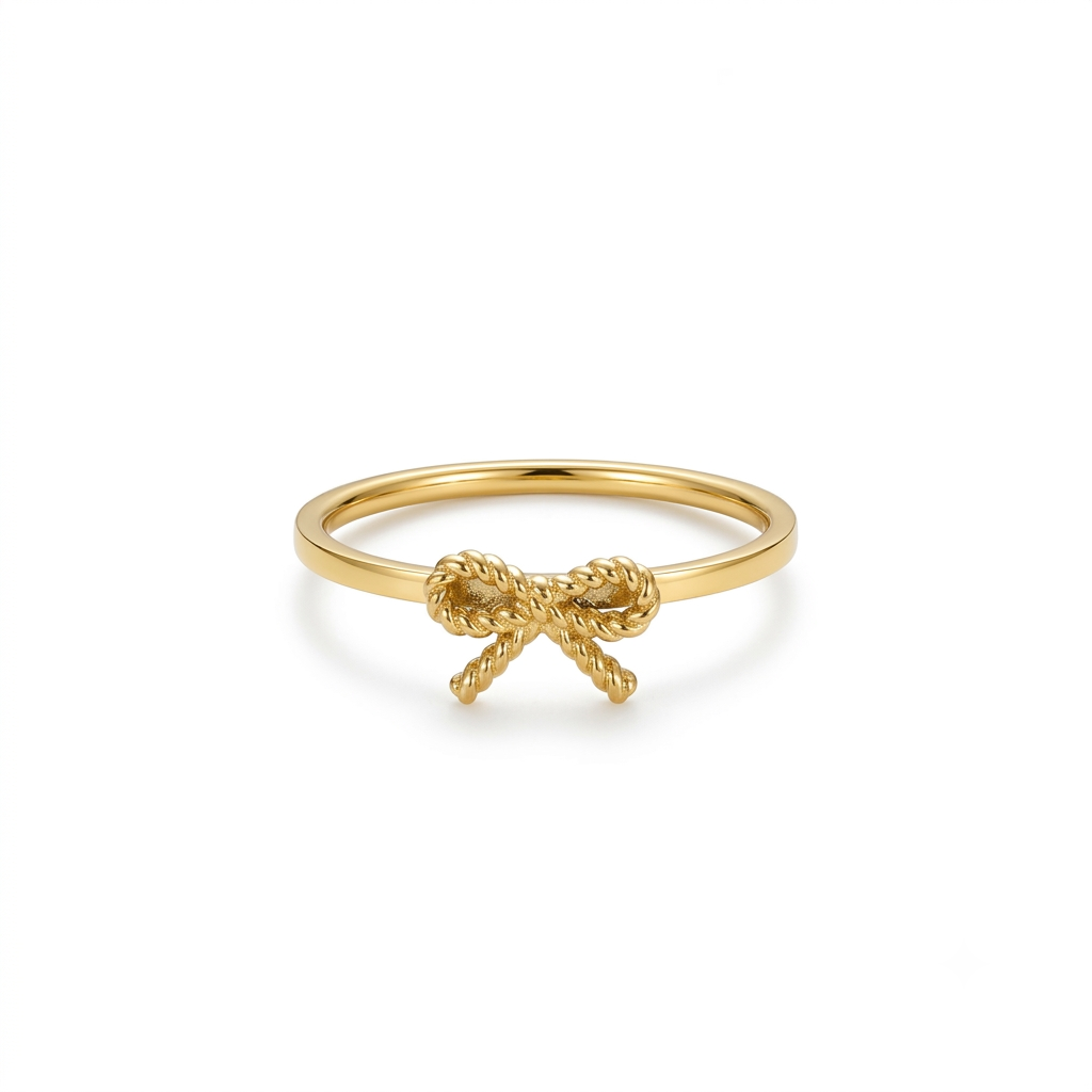 Line Bow Gold Ring