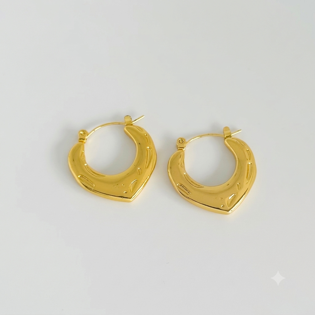 V curve Gold Earrings