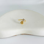 Daisy Heart Stone Gold Ring (Adjustable size)