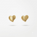 Textured Heart Gold Earrings