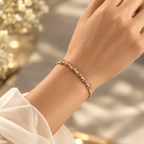 Pink Tulip Magnetic Gold Bangle Bracelet