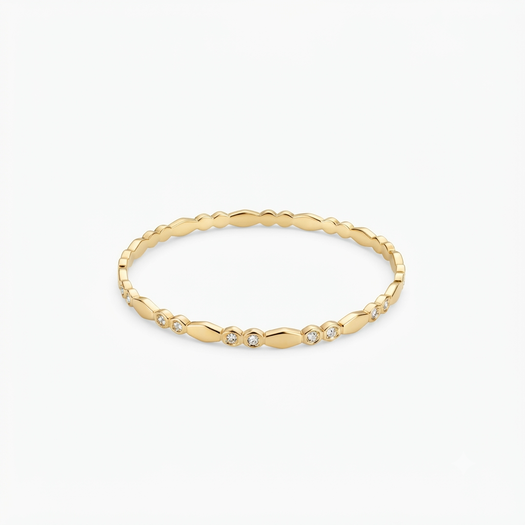 Dual Stone Gold Bangle