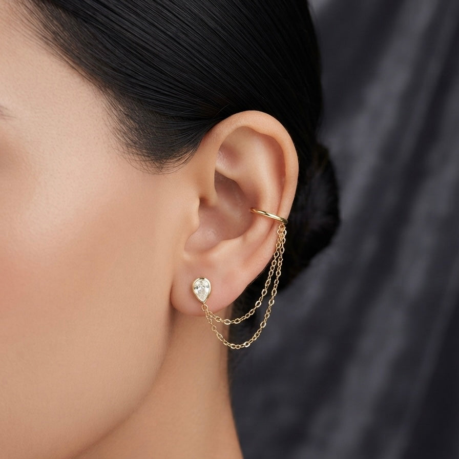 Dew Drop Layered Earcuffs (Pair)