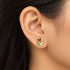 Textured Butterfly Gold Earrings