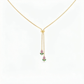 Pink Tulip (Adjustable)Gold Necklace