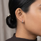 Silver Round Stud Earrings