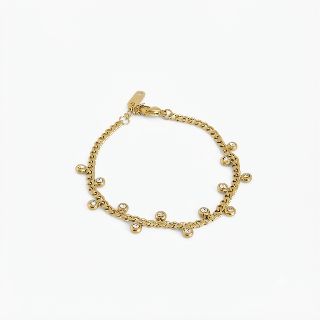 Round Drop Gold Bracelet