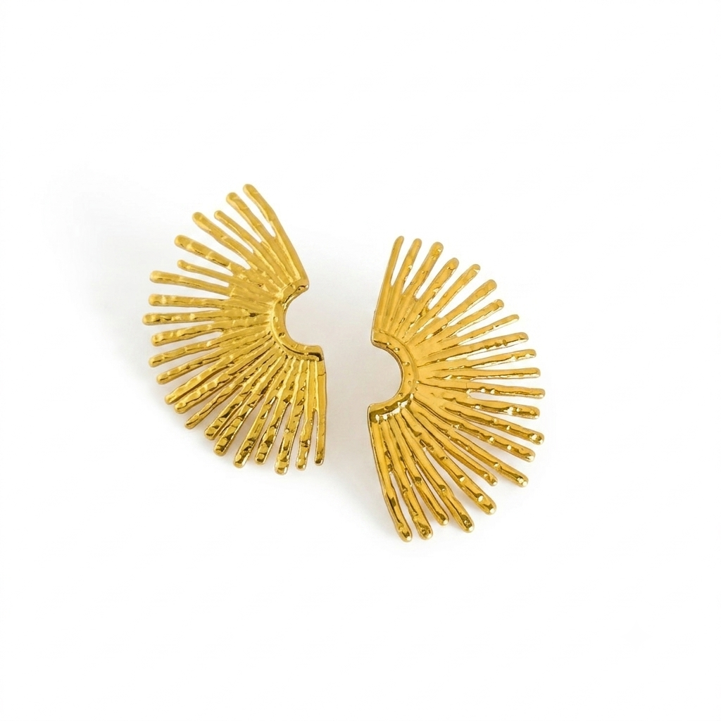 Sun flare Gold Earrings