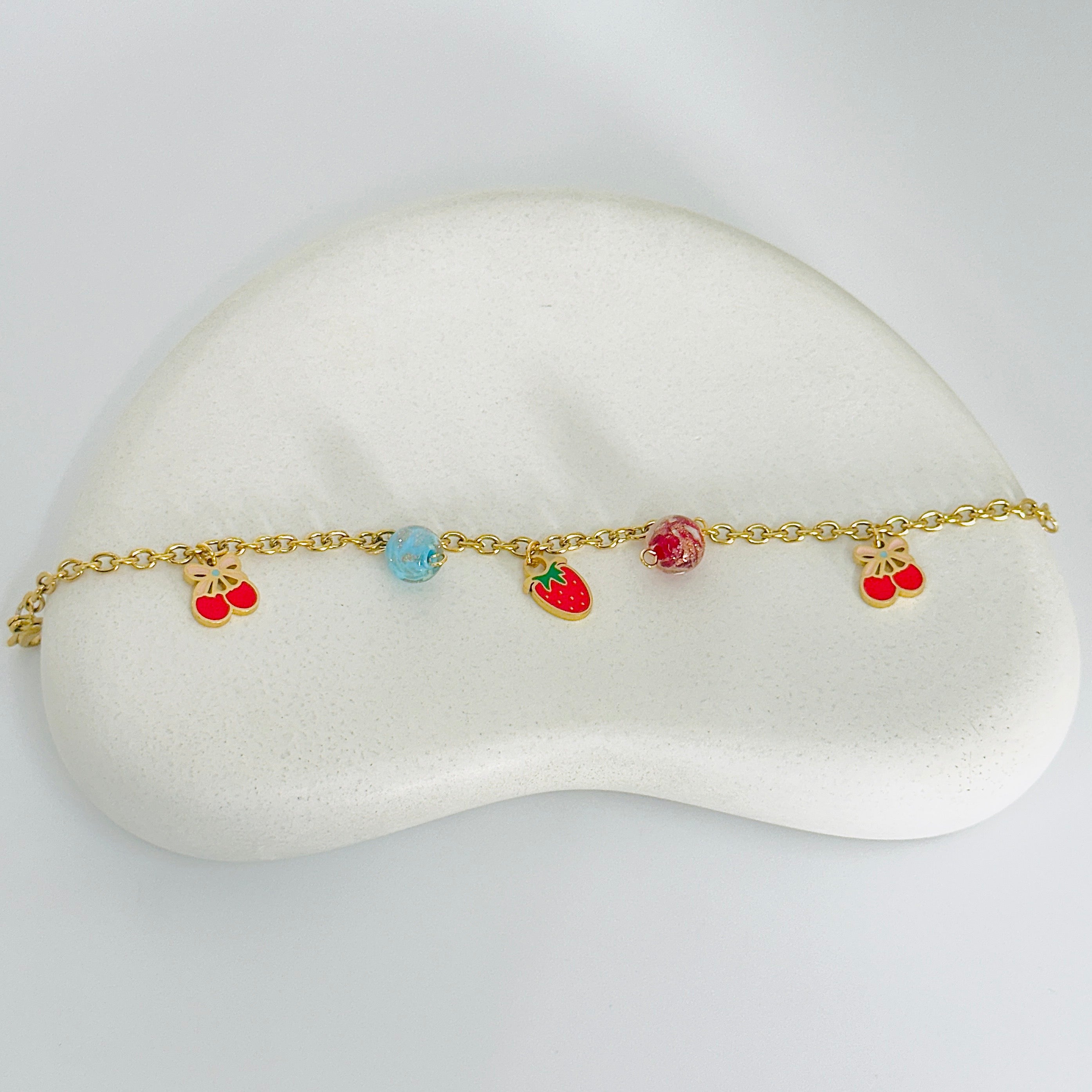 Cherry Charms Gold Bracelet