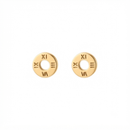 Numeric Round Stud Earrings