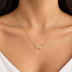 Tiny Bow Dot Chin Necklace