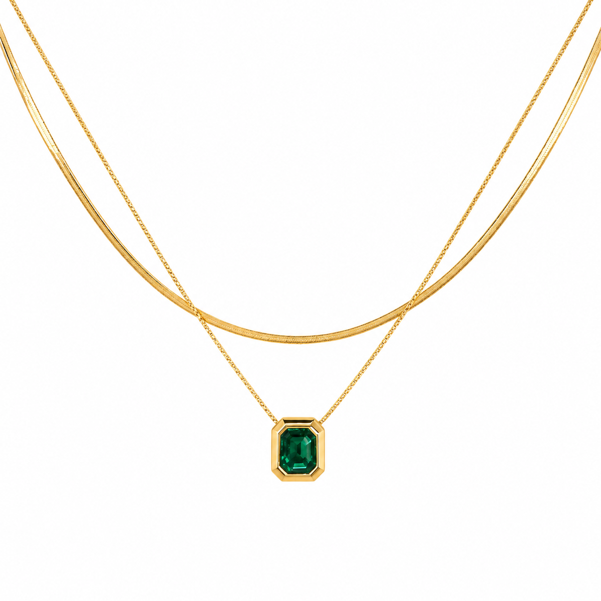 Square Royal Green Necklace