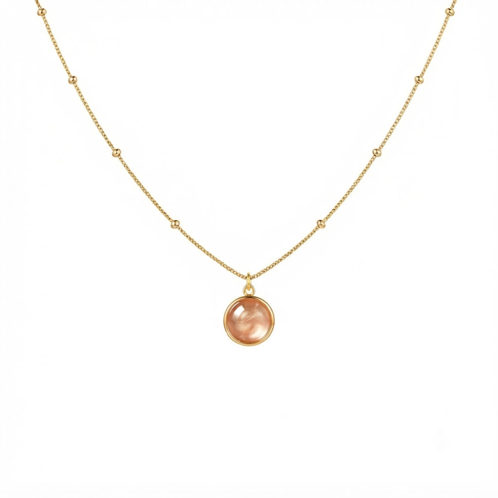 Peach Pendant Necklace