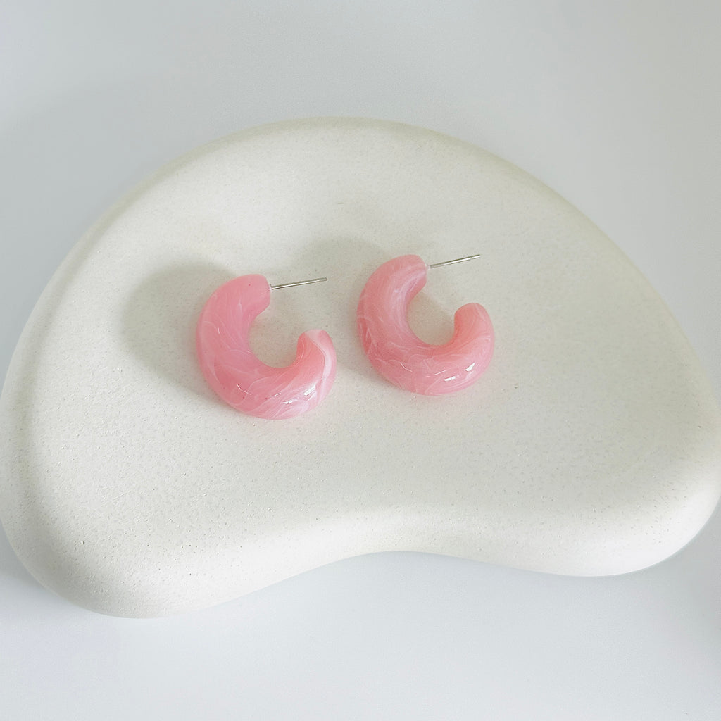 Pink Hoop Earrings