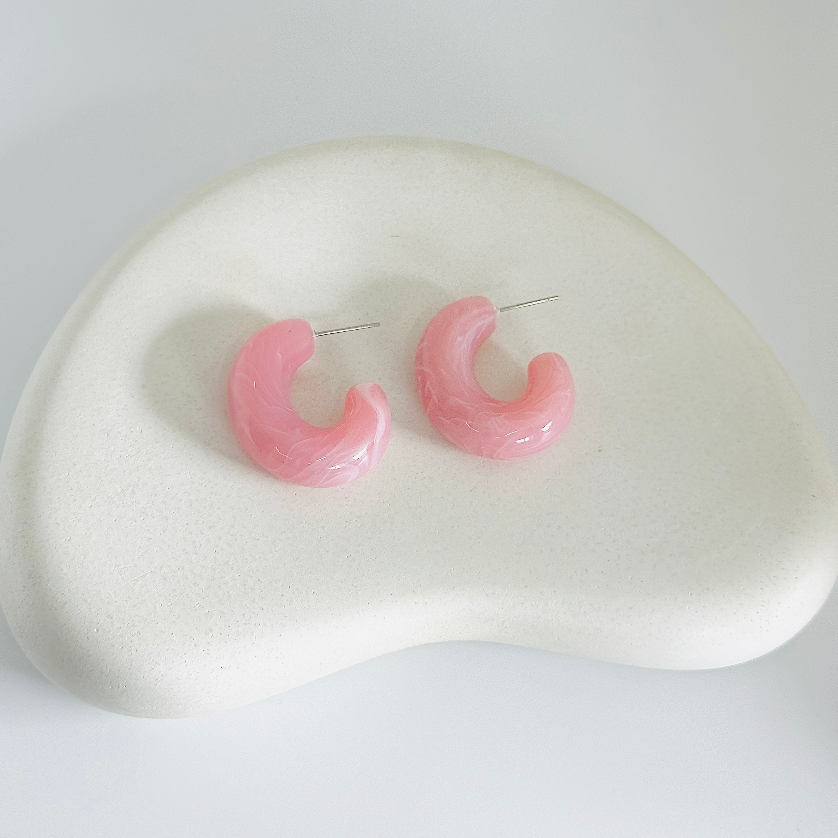 Pink Hoop Earrings