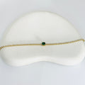 Green Stone Tennis Gold Bracelet