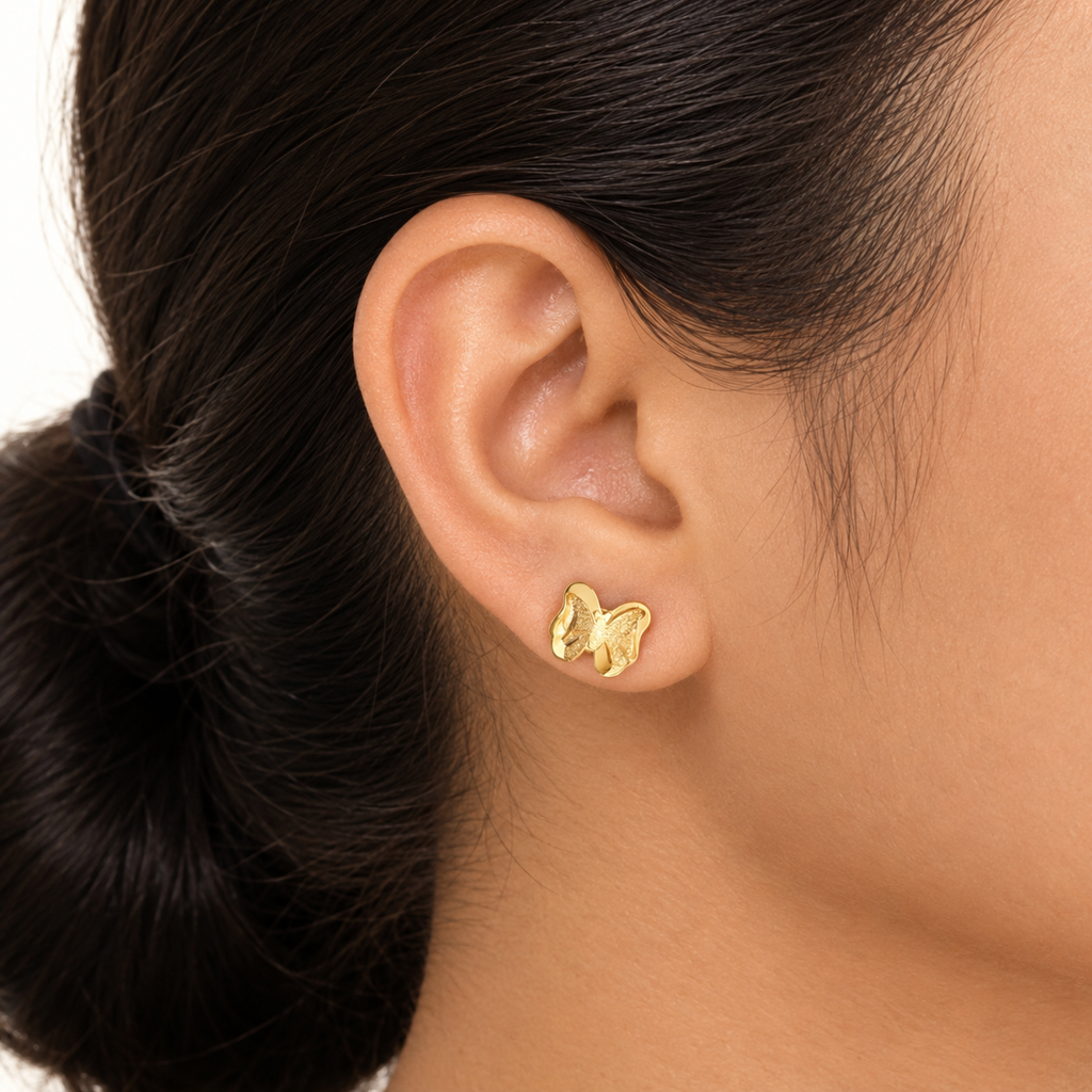 Layered Butterfly Stud Earrings