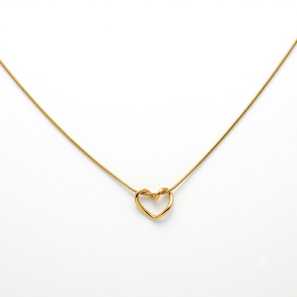 Twisted Heart Gold Necklace
