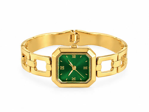 Aurelia Green Square Dial Watch