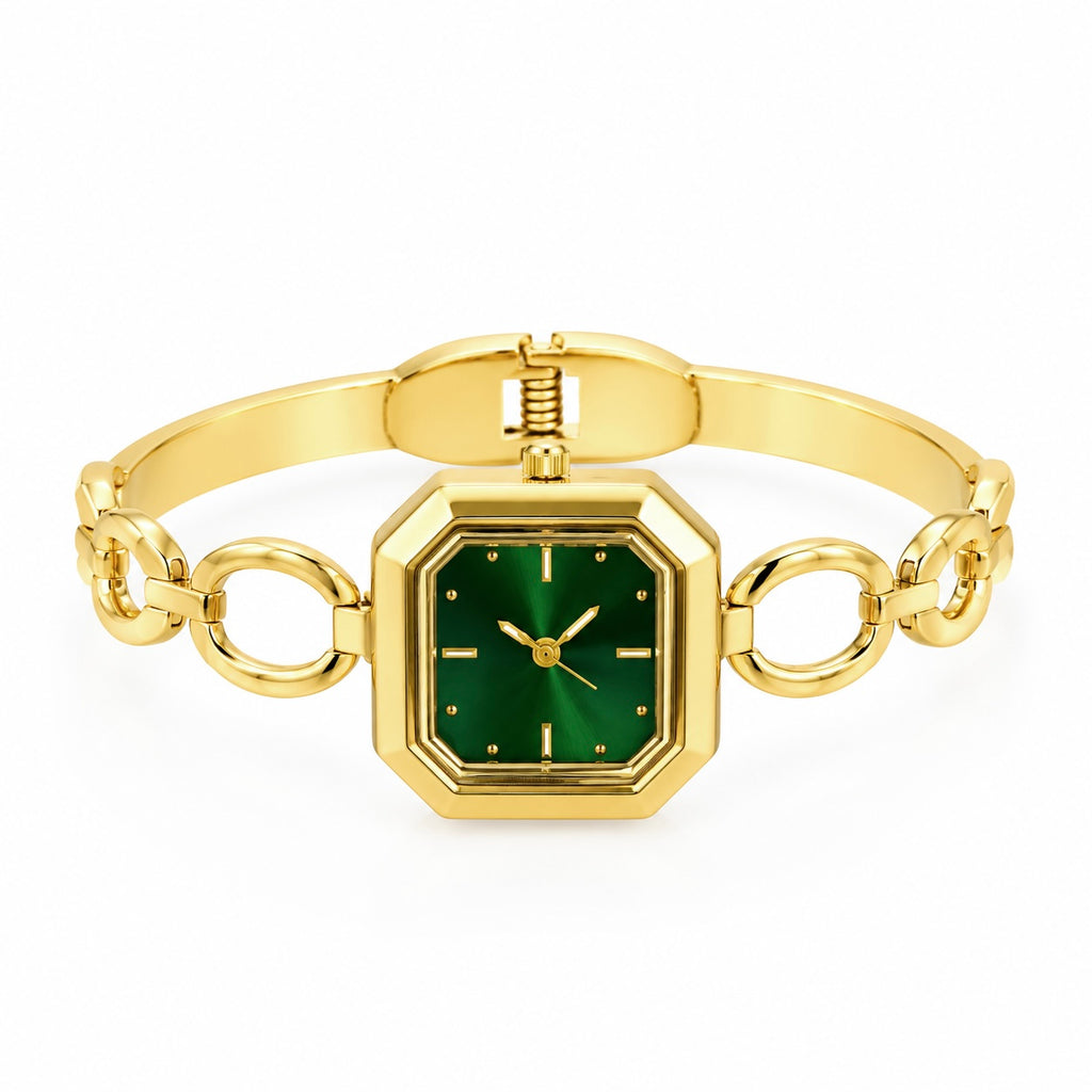 Emerald Circle Link Dial Watch