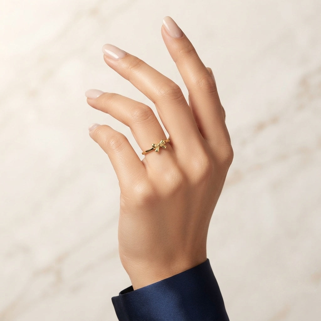 Puffy Bow Gold Ring