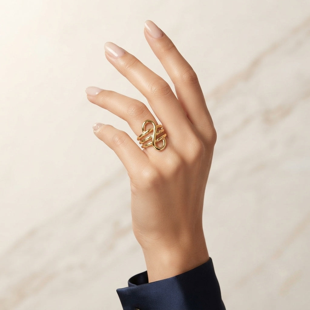S Layered Ring (Adjustable Size)