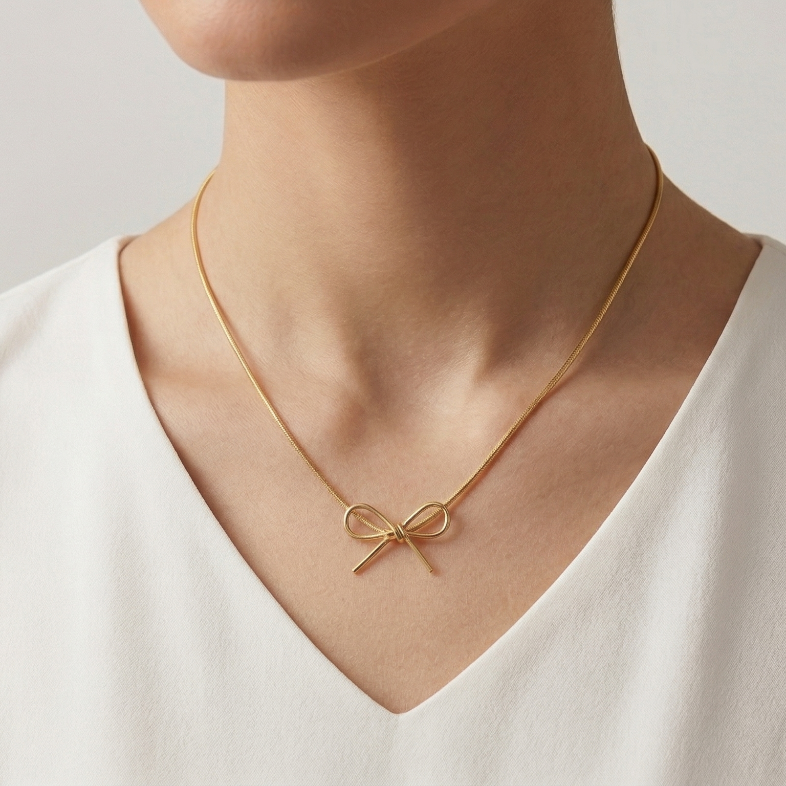 Bow Tie Gold Necklace