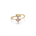 Purple Adjustable Tulip Gold Ring