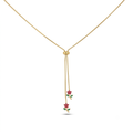 Red Flower Adjustable Gold Necklace