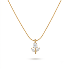 White Tulip Thin Gold Necklace