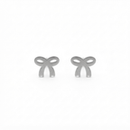 Bow Silver Stud Earrings
