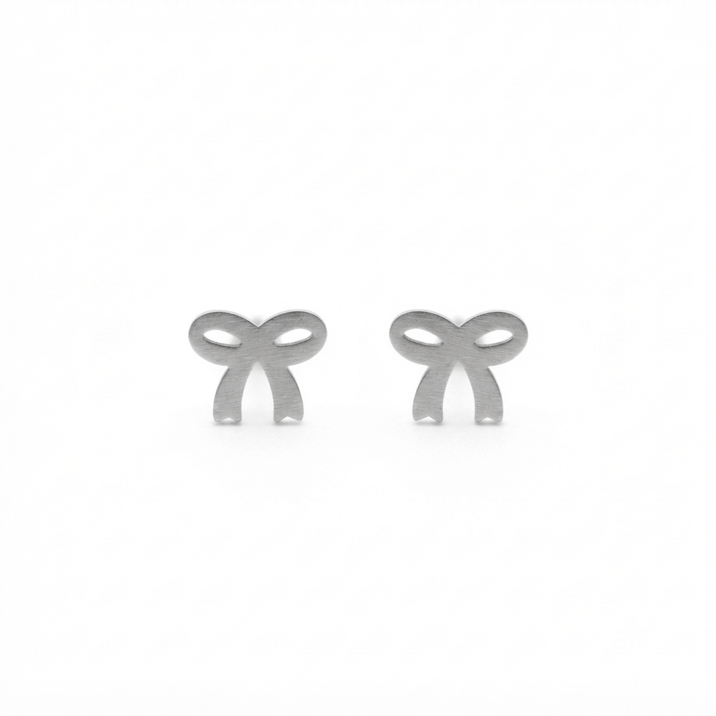 Bow Silver Earrings