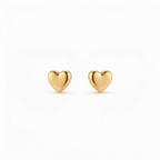 Heart Gold Stud Earrings