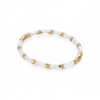 White Bamboo Gold Bangle Bracelet (Side Open)