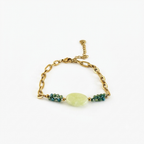 Green Marble Stone Gold Bracelet
