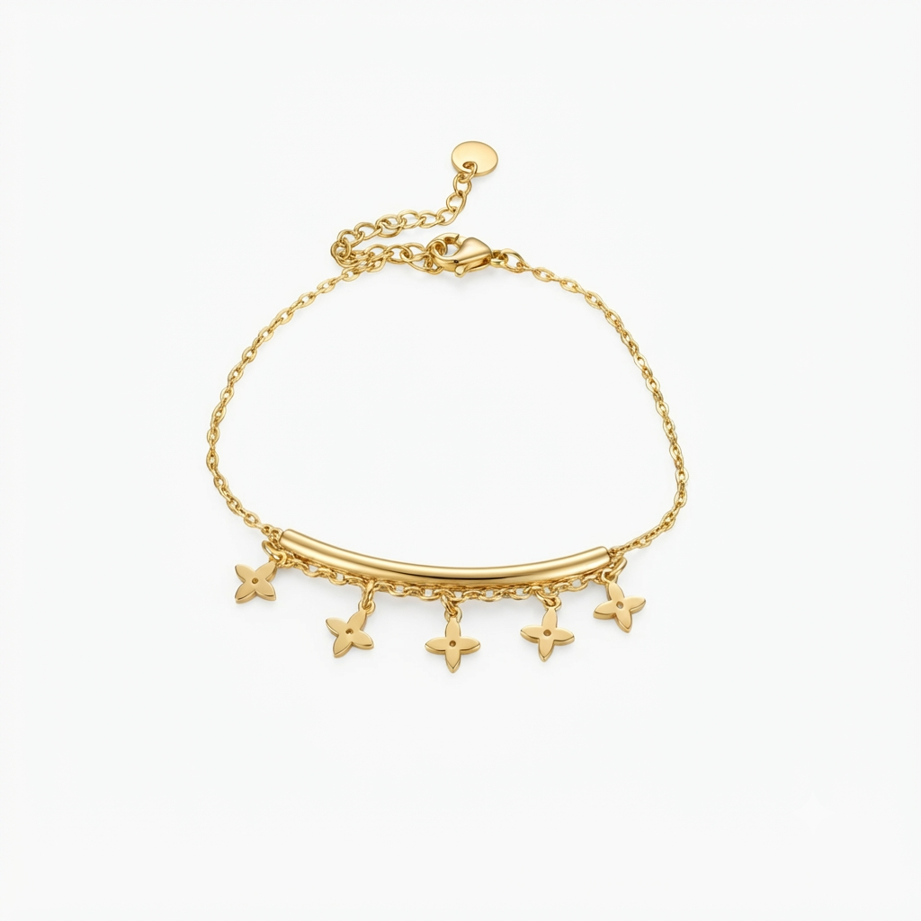 Daisy Charm Gold Bracelet