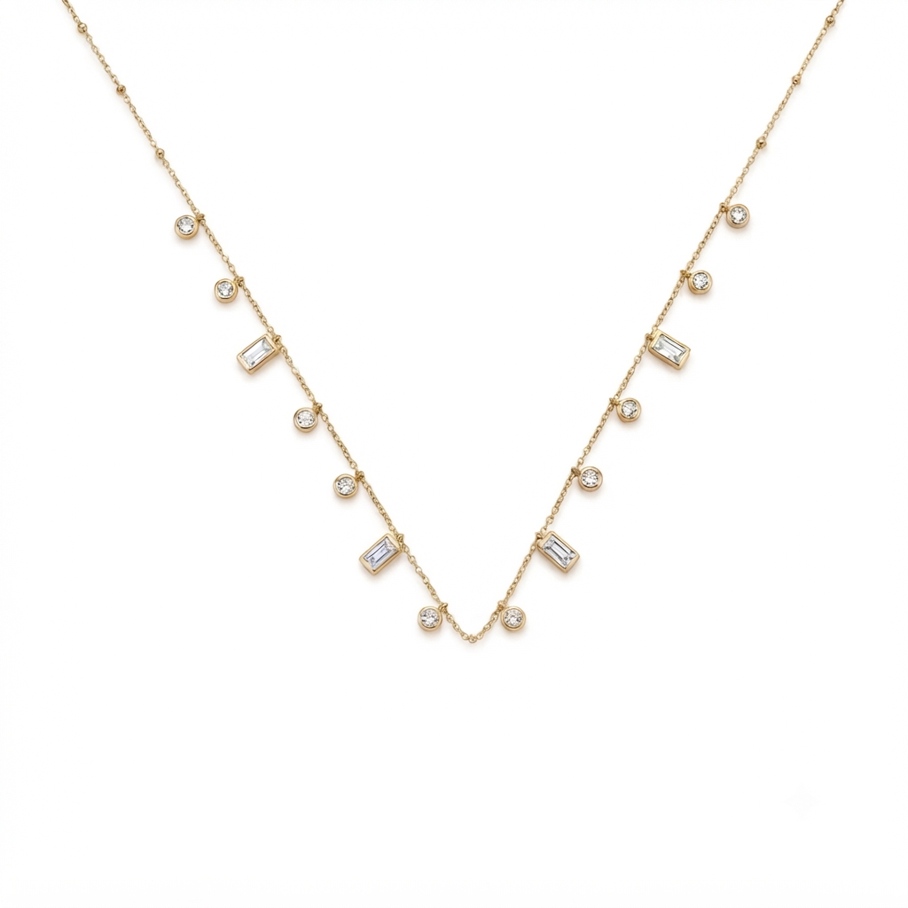 Multiple Stone Gold Necklace